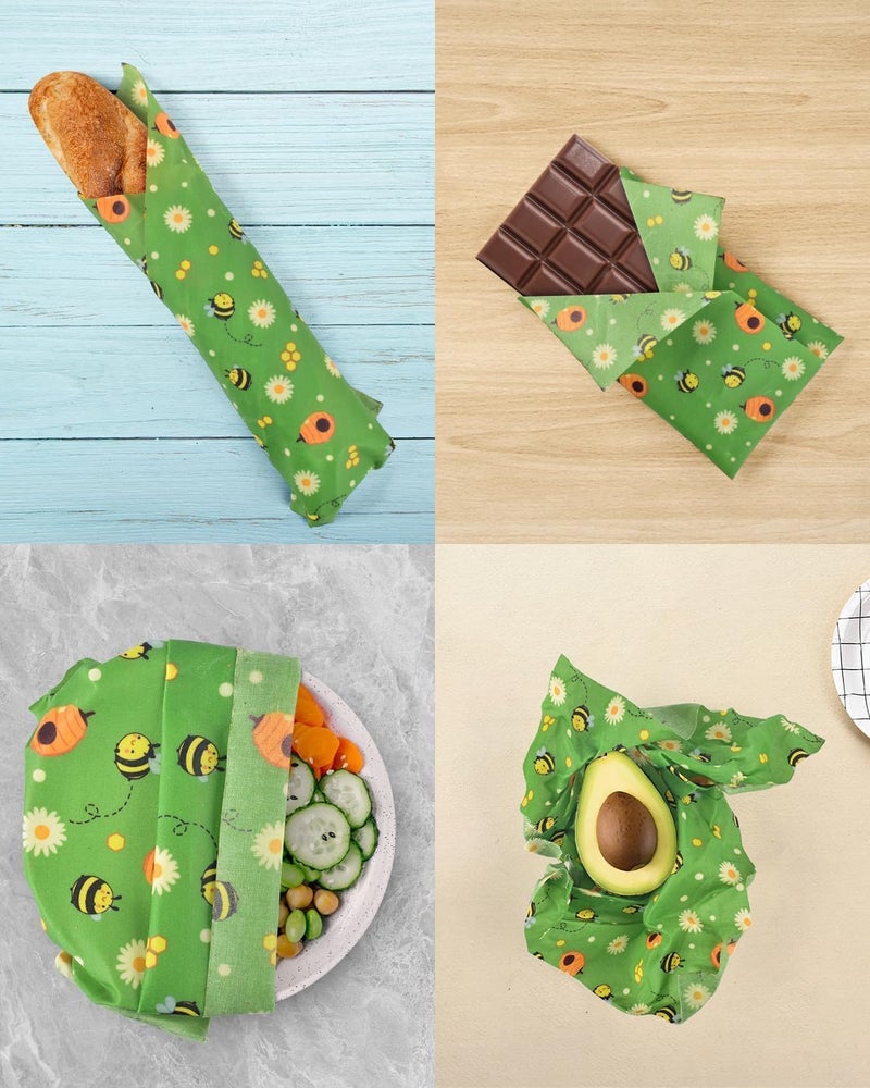 ERKOON Beeswax Food Wraps 2 Roll 13 x 39 Inch Reusable Beeswax Wraps Eco-Friendly Sustainable Food Storage Wraps for Sandwich, Cheese, Fruit, Bread, Snacks - Image 5
